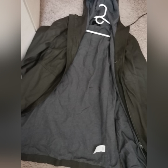 VINCE OLIVE GREEN LEATHER PARKA JACKET - Picture 2 of 12